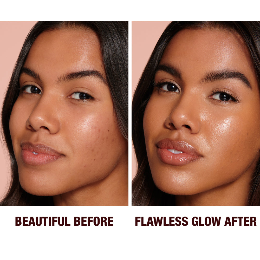 Charlotte Tilbury Hollywood Flawless Filter 6 Tan - before and after