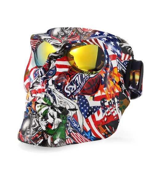 Motocross Goggles Skull Face Mask Motocross Dirt Bike ATV Race Goggle