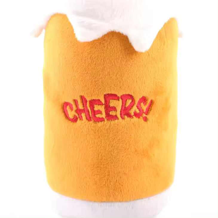 beer cup squeaky pet dog puppy chew toy