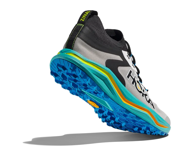 NEW Hoka Zinal 2 Black Ceramic Blue Trail Running Shoes Low Hiking Vibram Soles (1141491-BCMC)-(NO BOX)