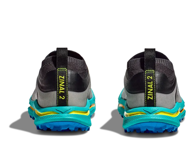 NEW Hoka Zinal 2 Black Ceramic Blue Trail Running Shoes Low Hiking Vibram Soles (1141491-BCMC)-(NO BOX)
