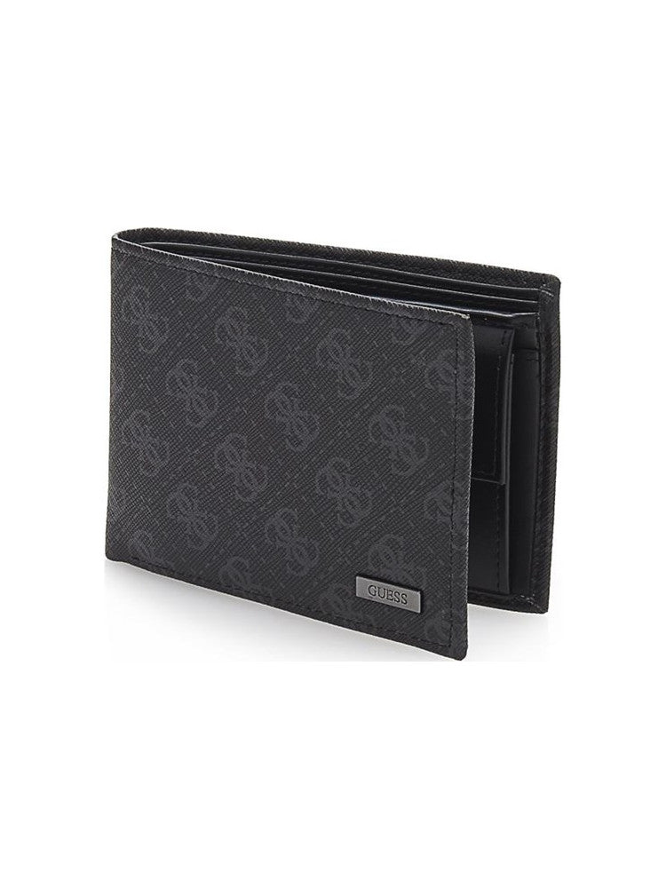 Guess Men's Wallet Black 4G Logo Genuine Leather D4/35