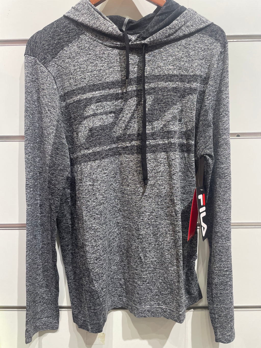 FILA Sawyer Engineered Hoodie 'Gray / Black' - (FM118684-001)