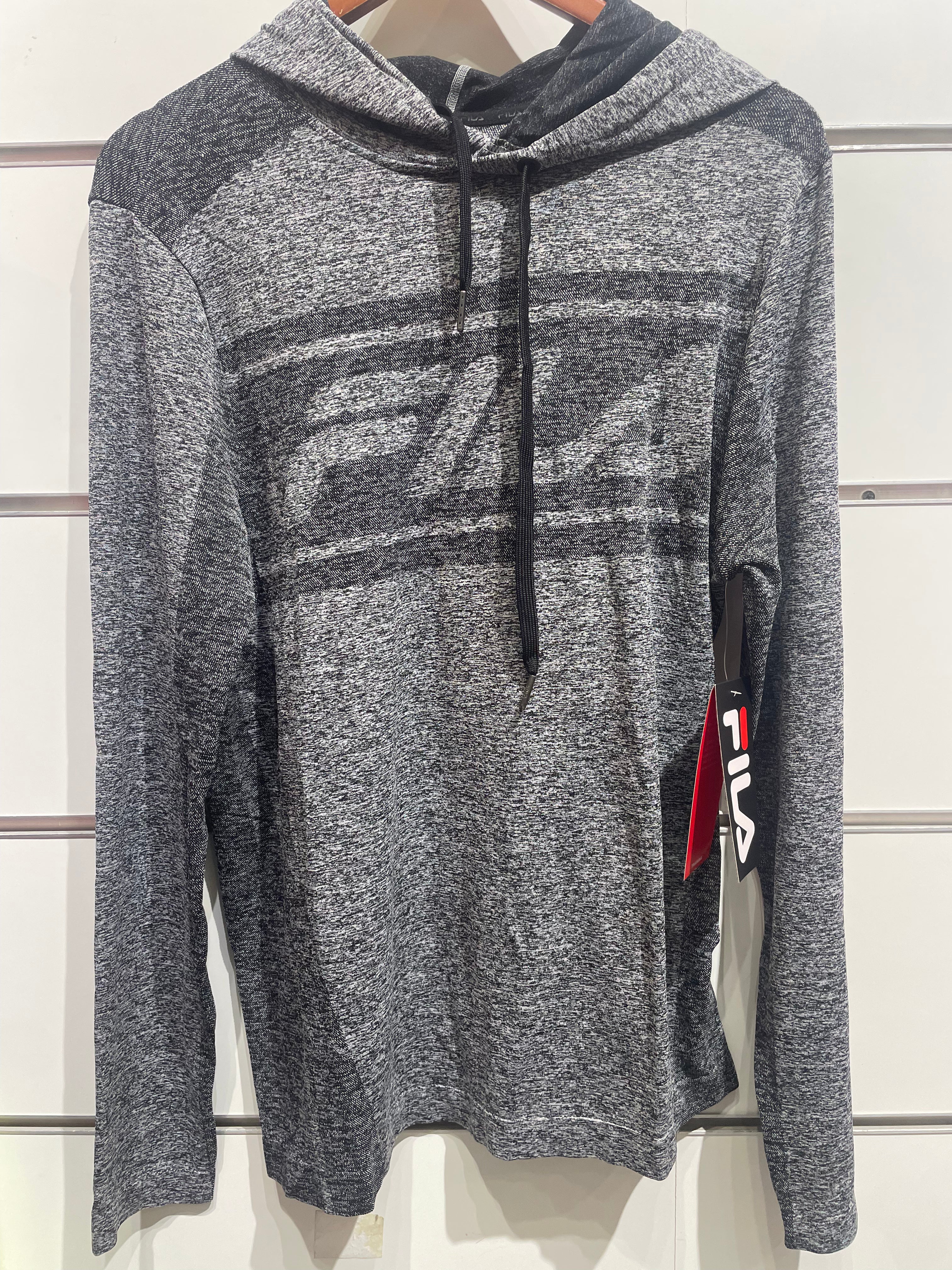 FILA Sawyer Engineered Hoodie 'Gray / Black' - (FM118684-001)