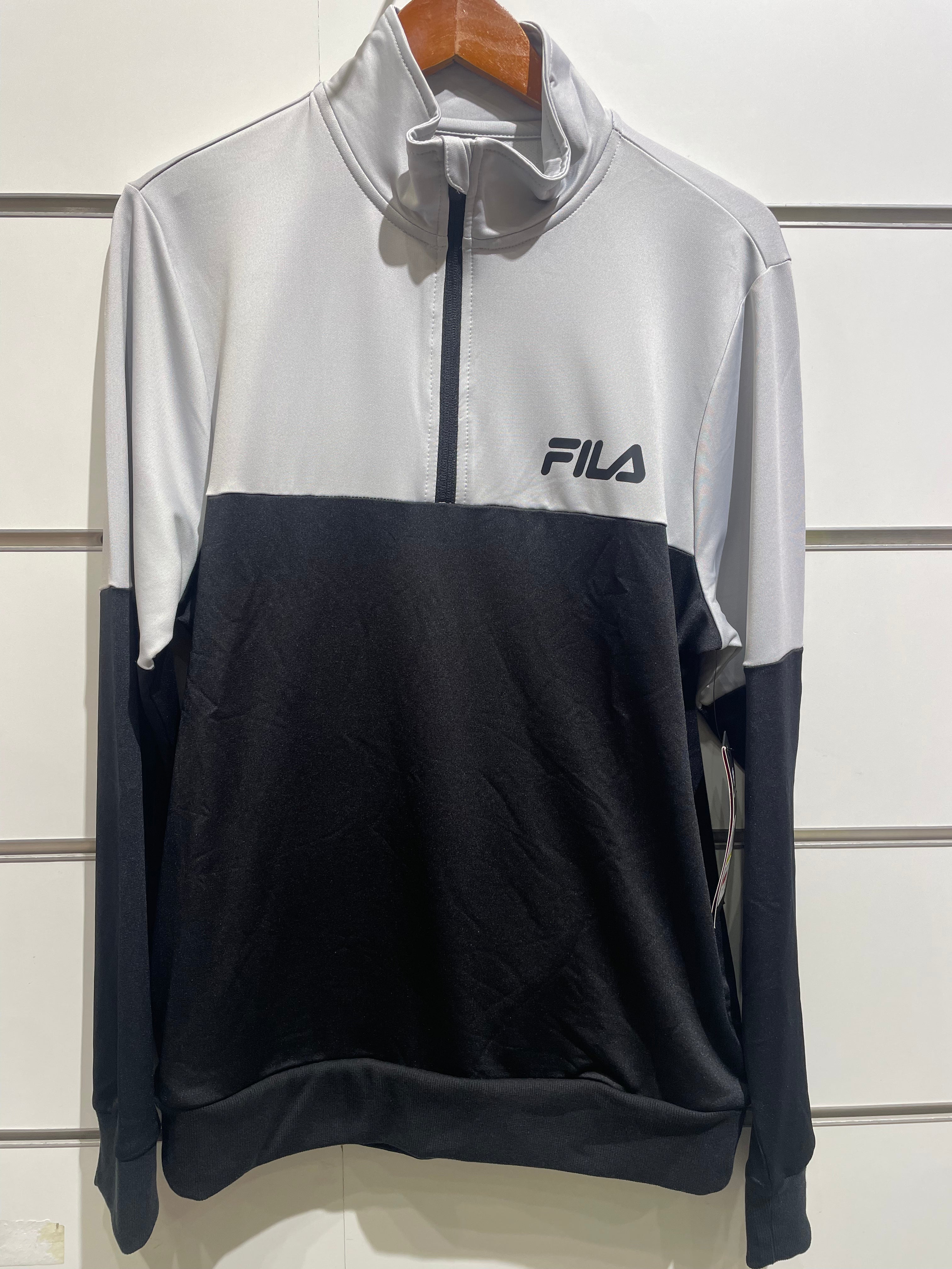 FILA سترة Circuit Performance بنصف سحاب للرجال "أسود وأبيض" - (FM211138-001)