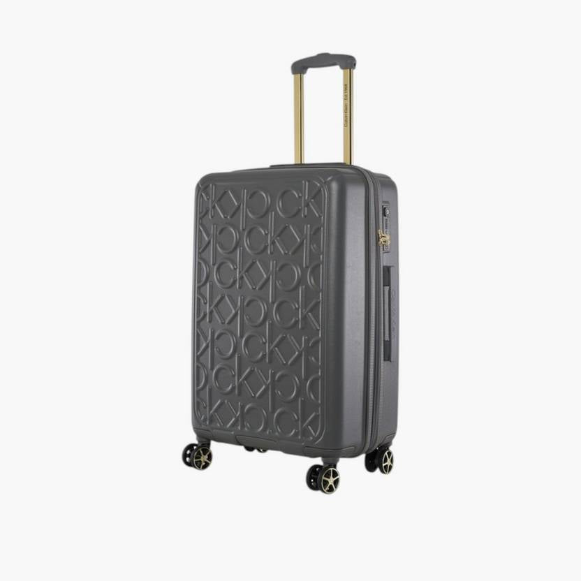 Calvin Klein Monogram Upright Grey Trolley Bag Luggage