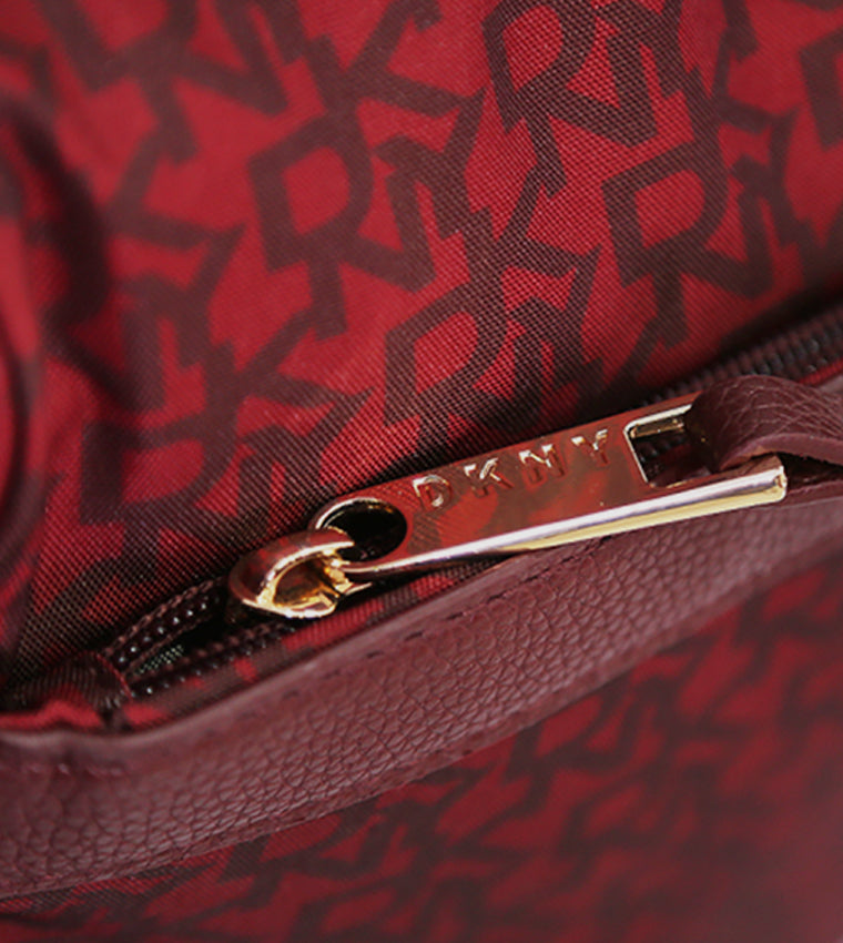 DKNY Vintage Signature Wheeled Duffle Dark Red Luggage