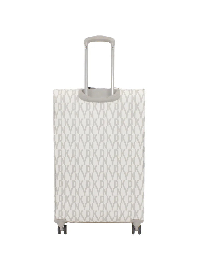 DKNY Signature Strip 2.0 Upright Grey and Yellow Trolley Bag Luggage DM418ST3