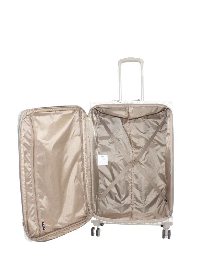 DKNY Signature Strip 2.0 Upright Grey and Yellow Trolley Bag Luggage