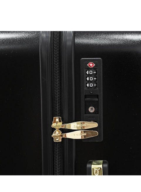 Bebe Black Lightweight Mobility Polycarbonate multiple compartments inside 8WD Spinning Wheel System Luggage Trolley Bag