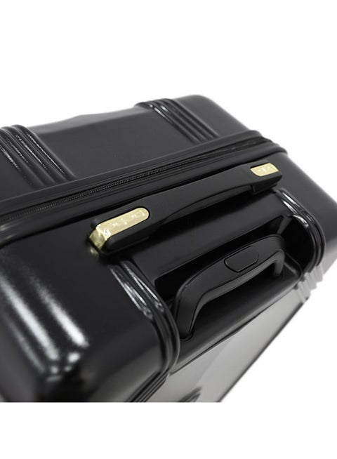 Bebe Black Lightweight Mobility Polycarbonate multiple compartments inside 8WD Spinning Wheel System Luggage Trolley Bag