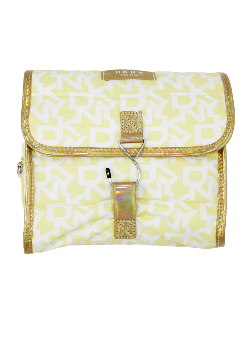 DKNY Vola Signature Puffered Optic White and light Toffee Roll Bag A090SP1