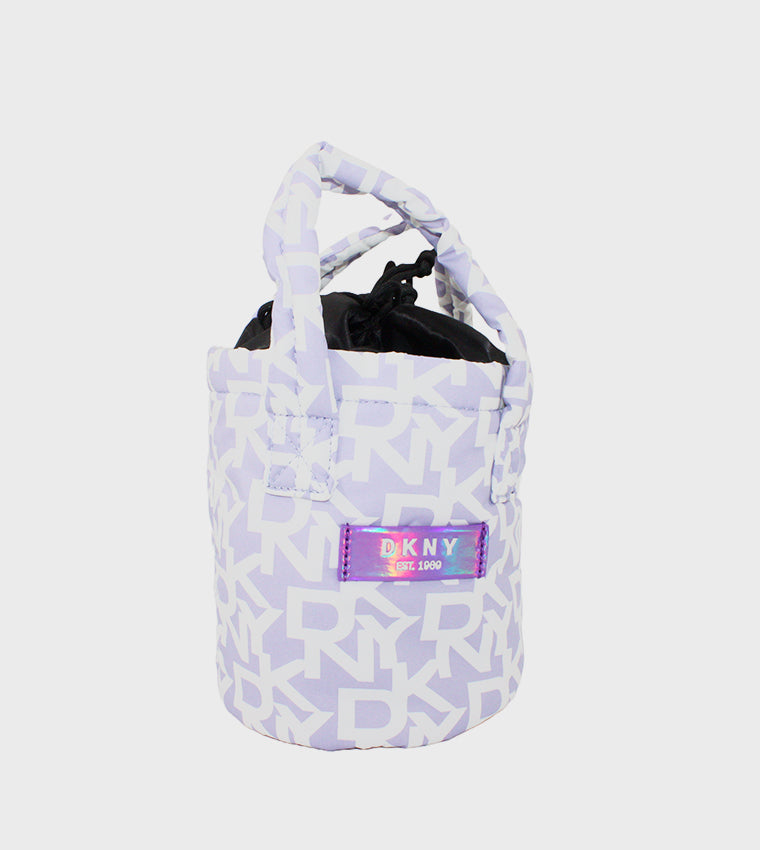 DKNY Bucket Bag Purple Lace Signature Puffer Womens DA010SP2