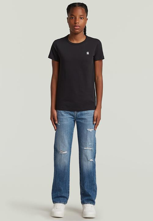 G-Star Raw Eyben Slim R T Women Black T-Shirt NY Jersey D04432-2857-990