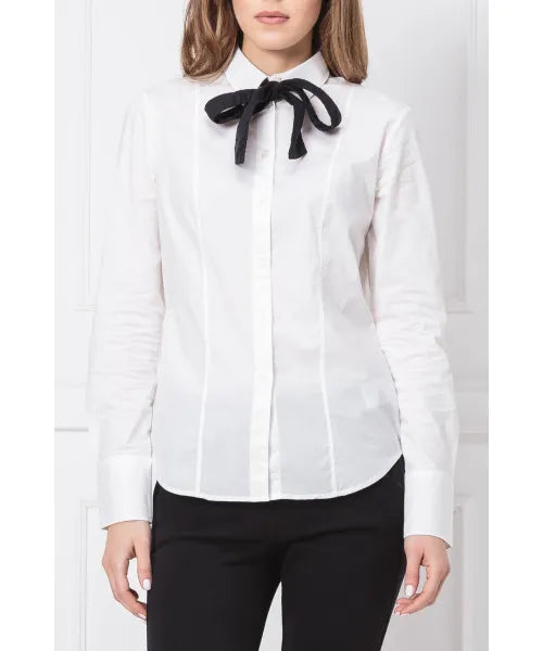 G-Star Core Bow Slim Shirt Wmn LS White Office stretch Poplin Women D11796-3315-110-91