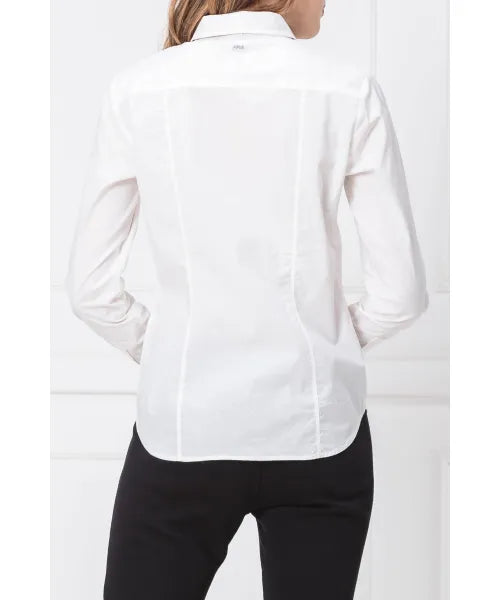 G-Star Core Bow Slim Shirt Wmn LS White Office stretch Poplin Women D11796-3315-110-91