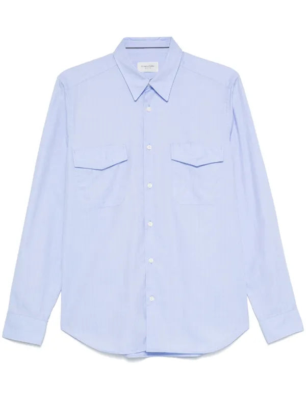 G-Star Raw H-A2 Pkt Shirt Wmn L/S Scuba Blue white Indell Weave Shirt D08594-9465-9040-81