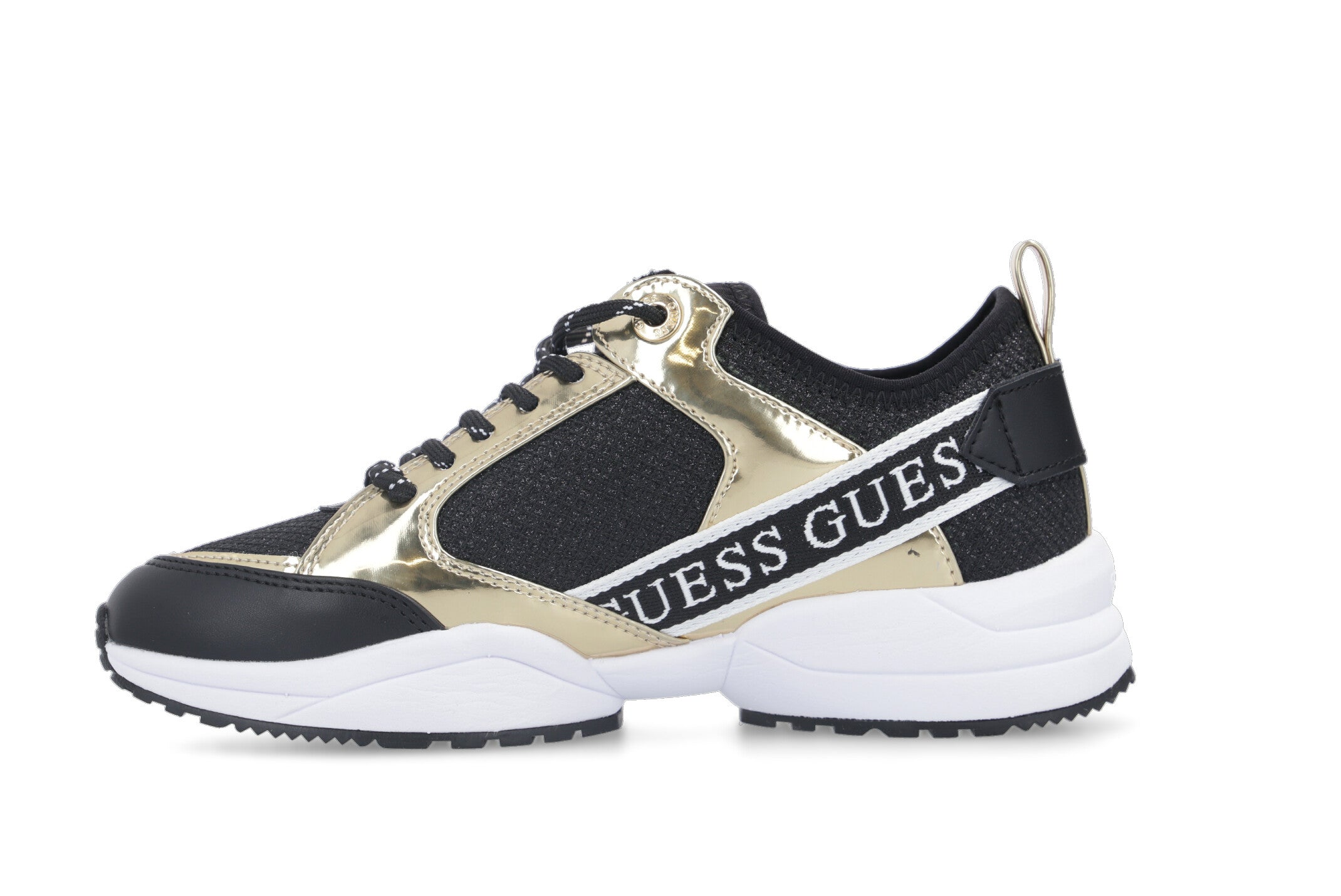 حذاء نسائي GW بريتا-بي ذهبي متعدد LL أسود من Guess