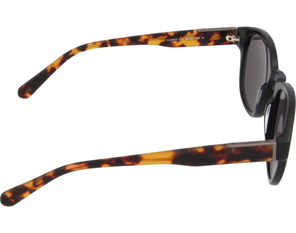 Guess NWT Sunglasses GU 6856 01A Shiny Black Tortoise Smoke 52 mm GU6856 NIB