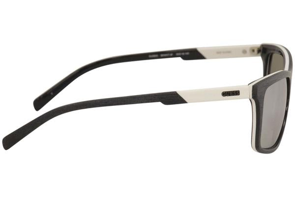 Guess Men's GU6805 BKWHT-3F Black/White Rectangle Sunglasses 55mm