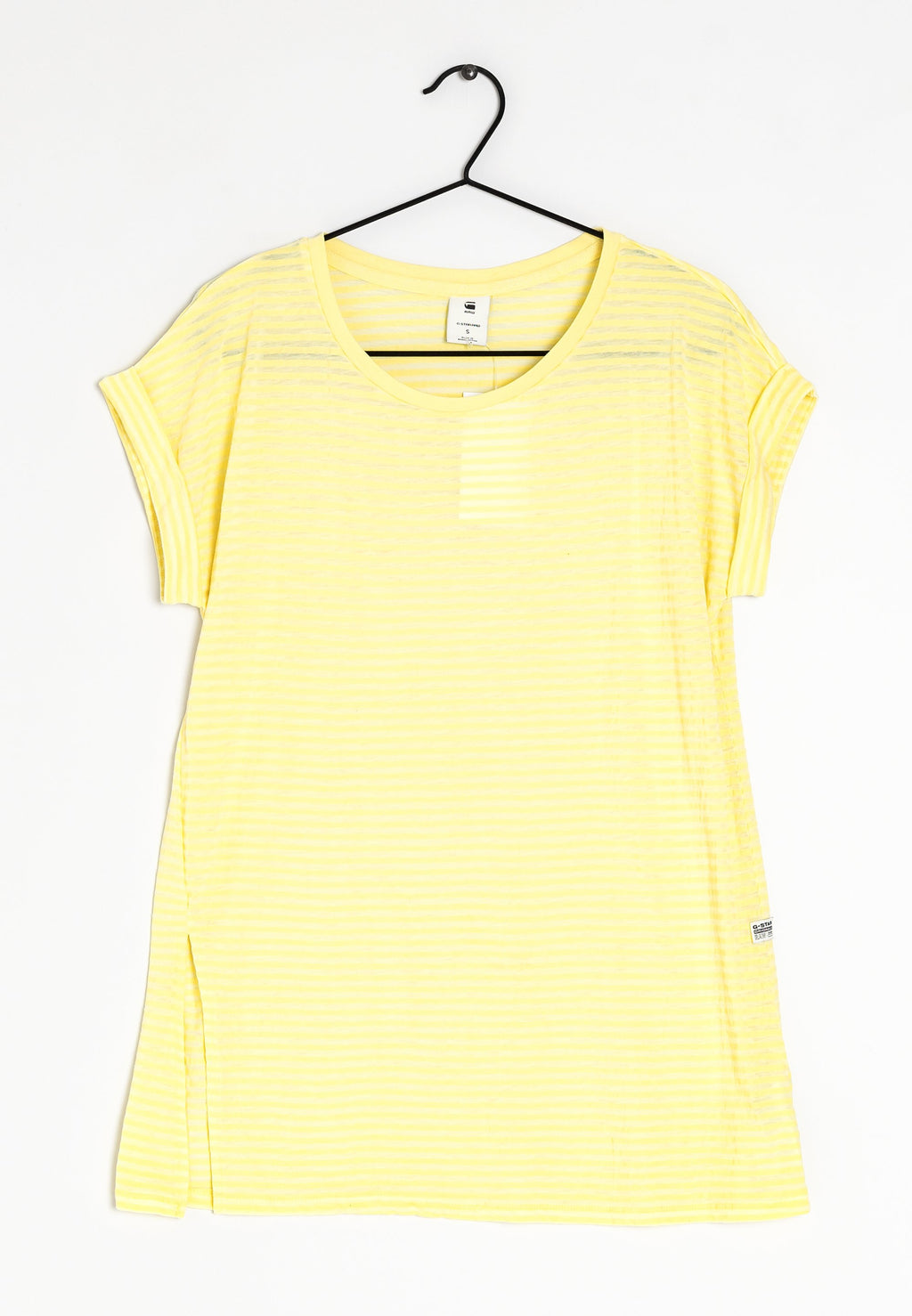 G-Star Raw Luge Knotted R T WMN Cap SL Lemonade Yellow Bhurney Jersey Summer Stripe T-Shirt D14155-B906-504-92
