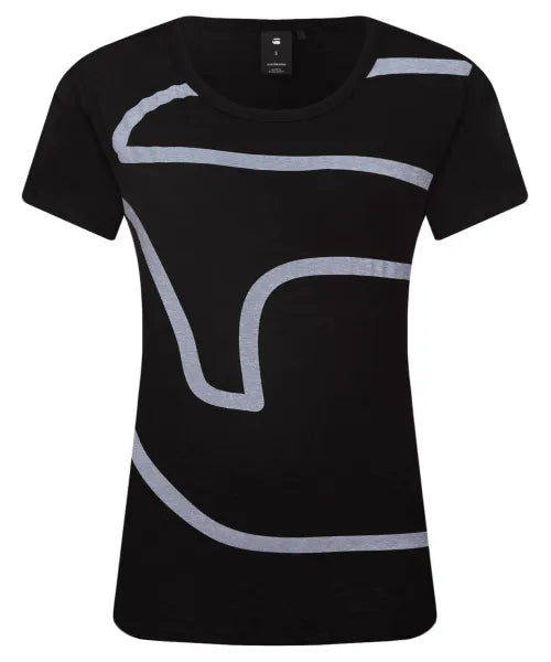 G-Star Raw Women Flemsyer Straight R T Wmn S/S DK Black NY Jersey T-Shirt D09939-2757-6484-81