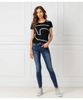 G-Star Raw Women Flemsyer Straight R T Wmn S/S DK Black NY Jersey T-Shirt D09939-2757-6484-81