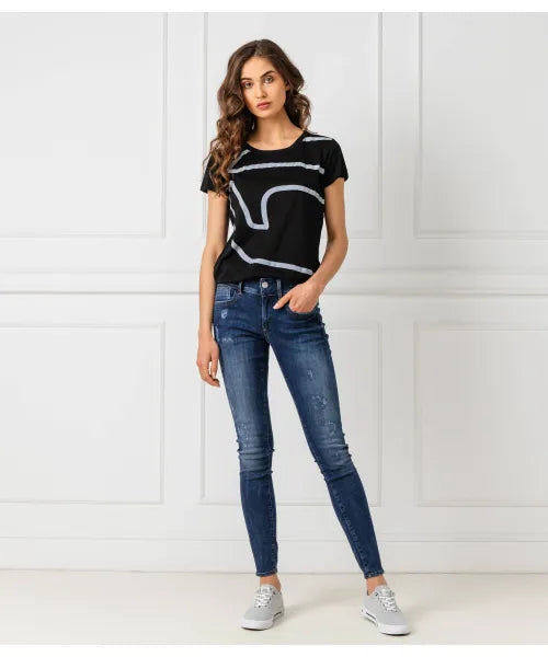 G-Star Raw Women Flemsyer Straight R T Wmn S/S DK Black NY Jersey T-Shirt D09939-2757-6484-81