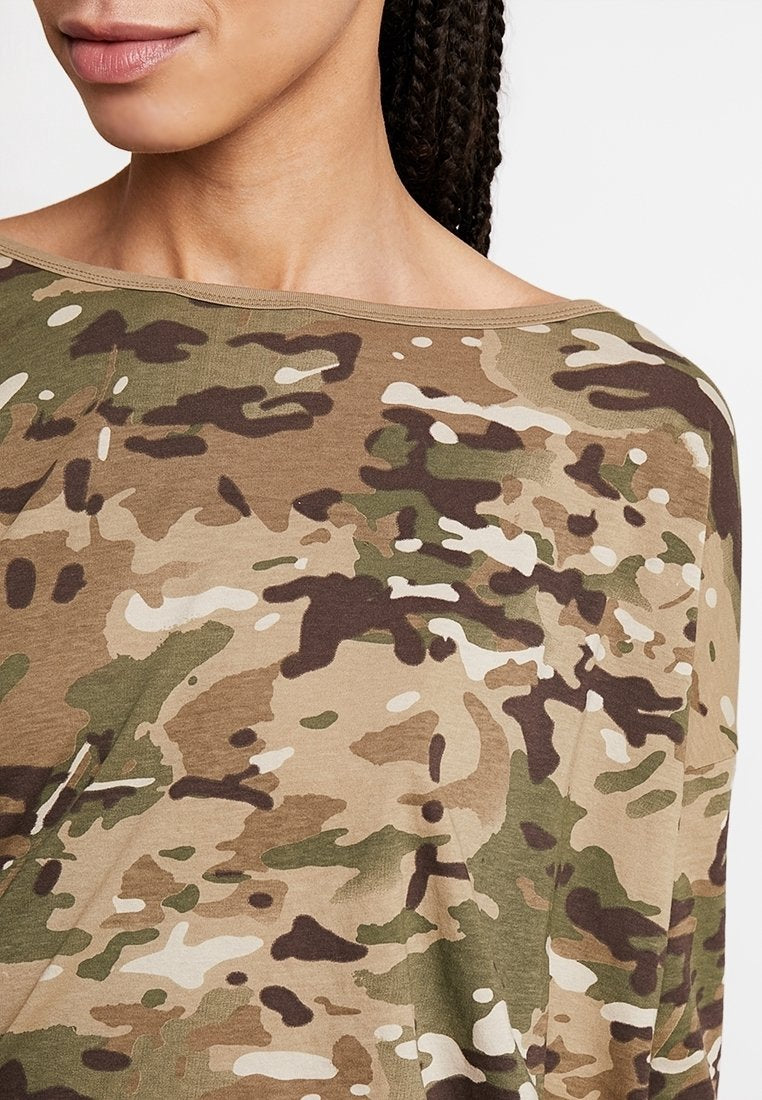 G-Star Raw Vim Loose R T WMN 1\2 SLV Khaki Army Green Lyon Jersey O Nozzle AO Women T-Shirt        D14132-B132-8111-93