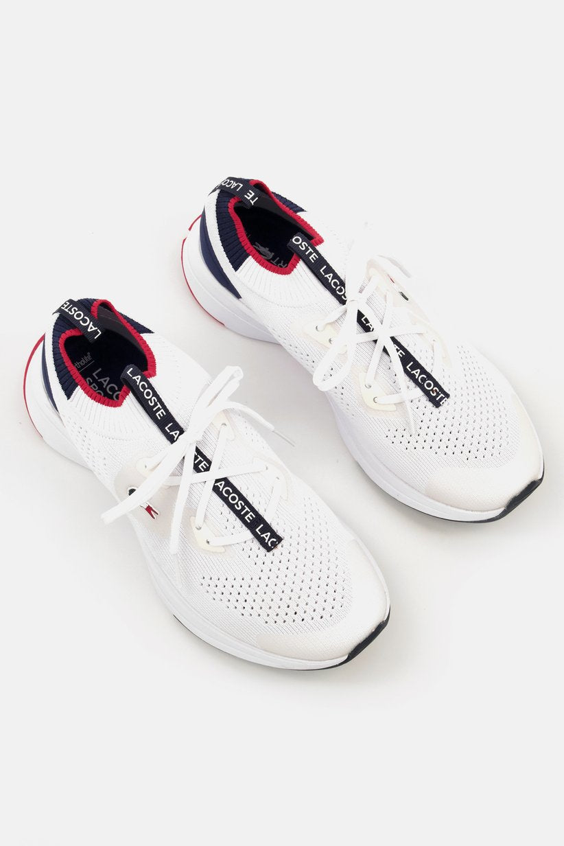 Lacoste Run Spin Knitol Y01211 SMA Wthite Navy And Red Textile Shoes 7-42SMA0084407