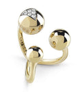 Guess Gold Three Beads Open Ring