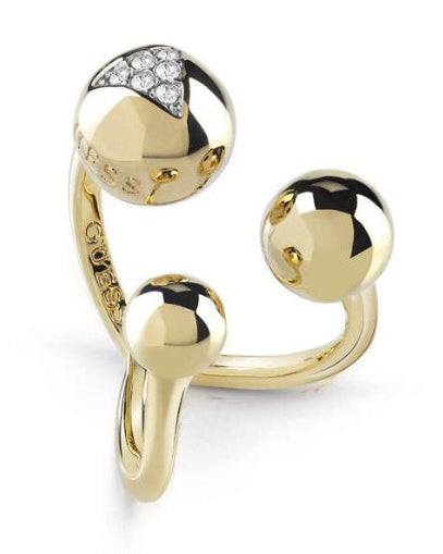 خاتم ذهبي مفتوح بثلاث خرزات من Guess UBR85019-56