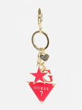 Guess logo keychain With glossy red enamel triangle pendant and gold-tone