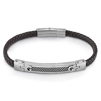 Guess Brown Men Leather Bracelet