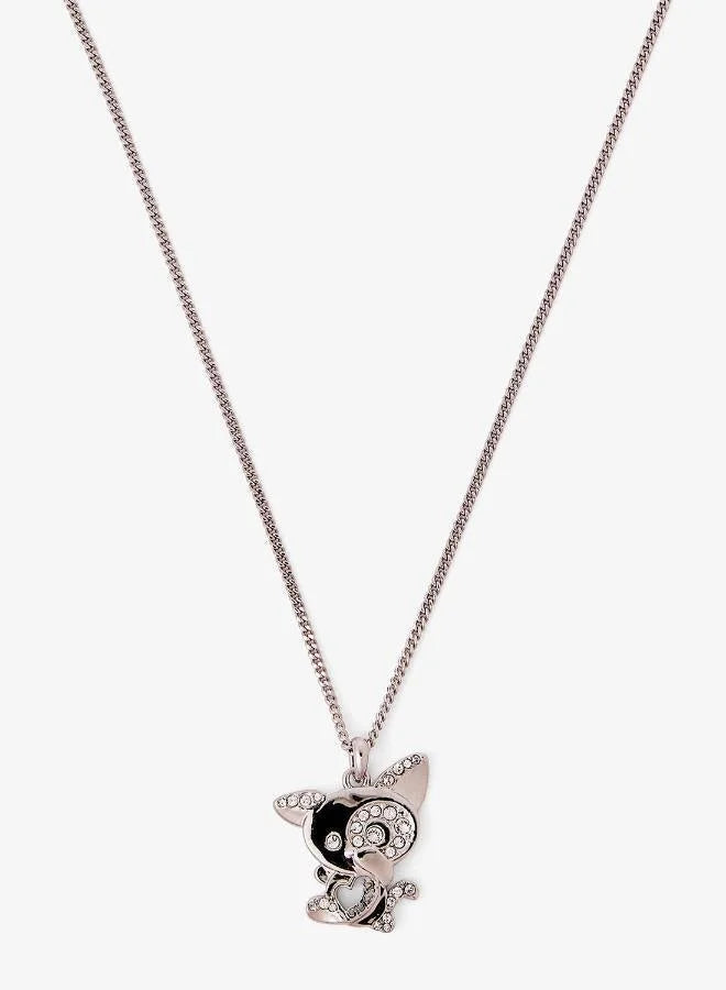 Guess Crystal Flat Kitten Necklace UBN28077