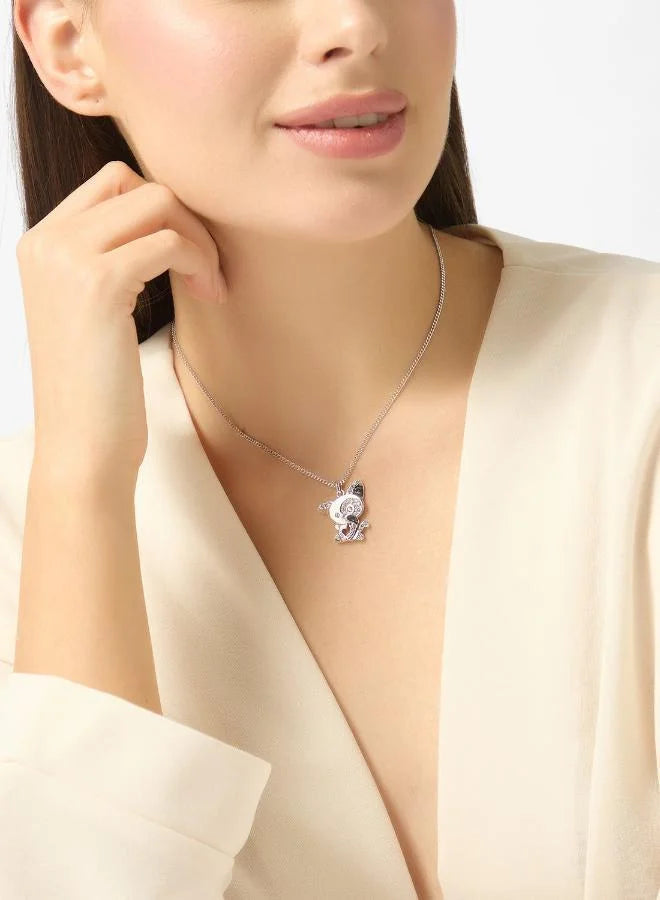 Guess Crystal Flat Kitten Necklace UBN28077