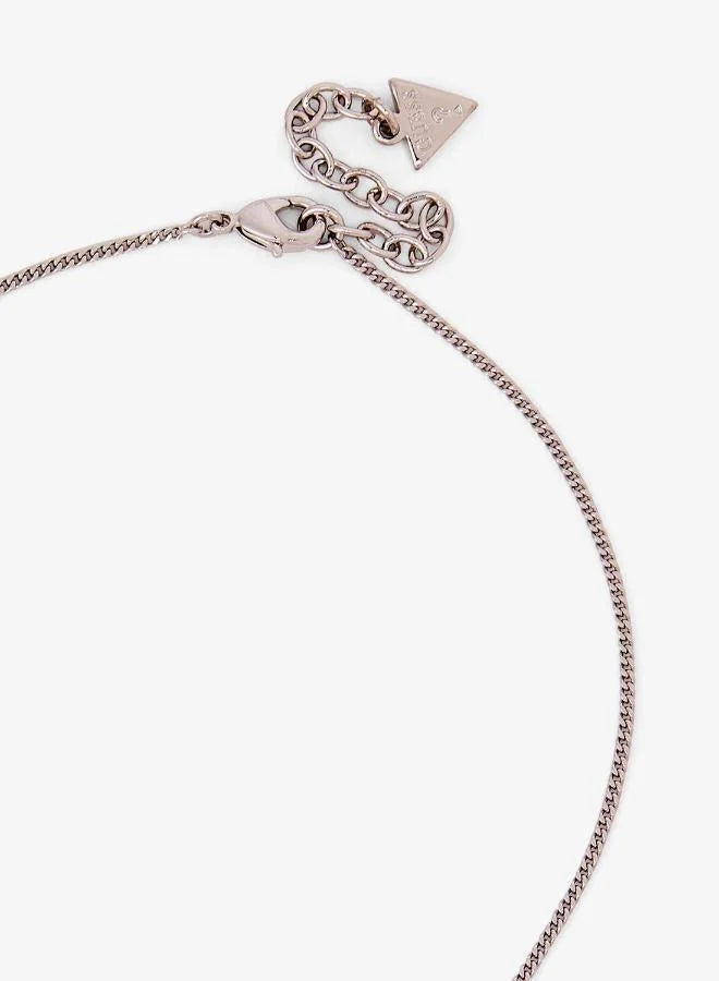Guess Crystal Flat Kitten Necklace UBN28077