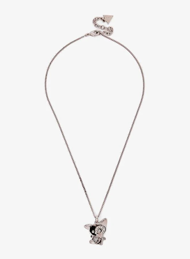 Guess Crystal Flat Kitten Necklace UBN28077