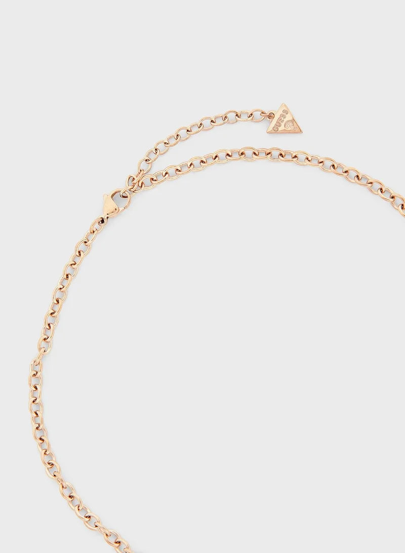 Guess Heart Detailed Chain Necklace UBN29066