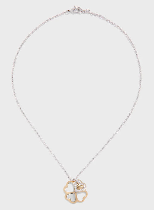 Guess Heart Clover Leaf Pandent Necklace UBN83002N