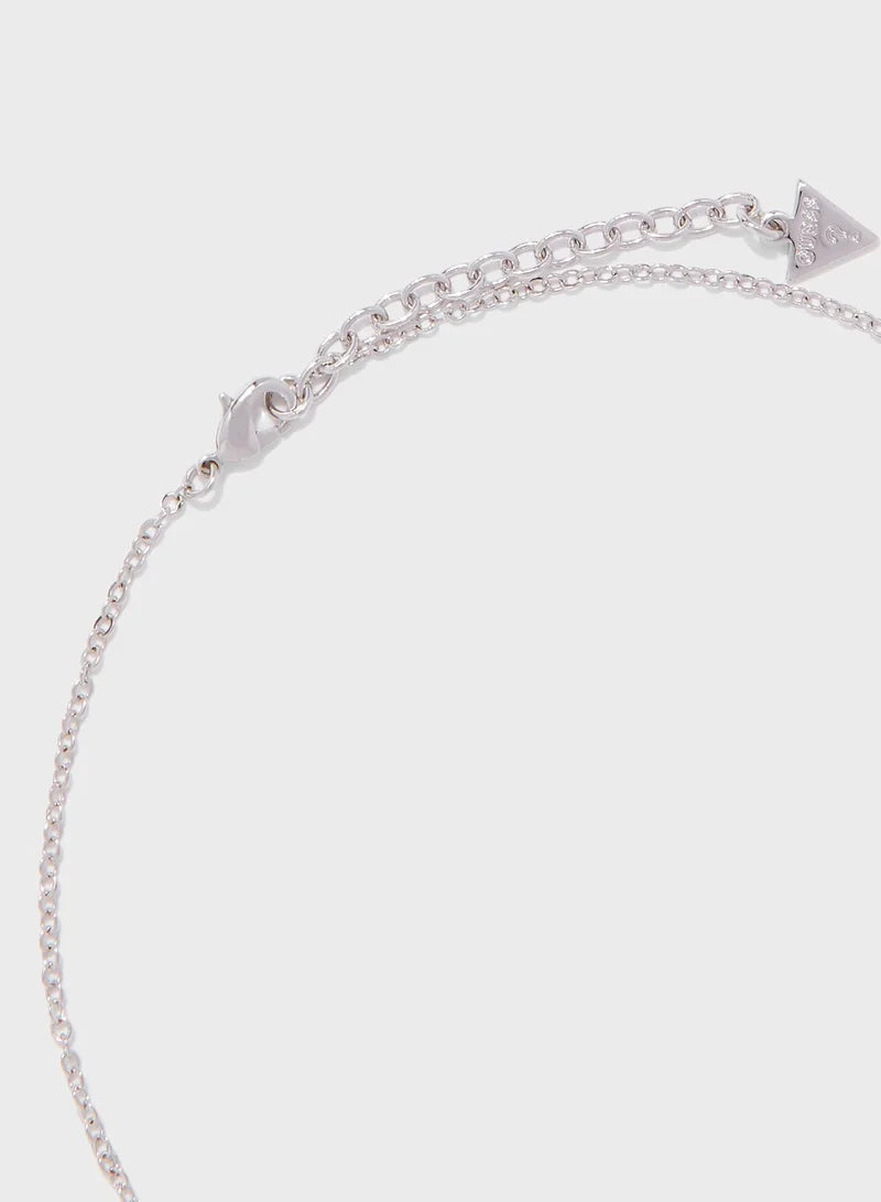 Guess Heart Clover Leaf Pandent Necklace UBN83002N