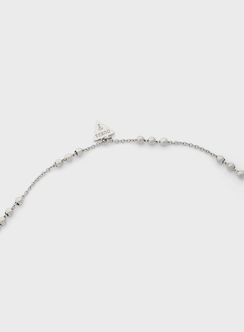 Guess Stones Embellished Pendant Necklace UBN85005