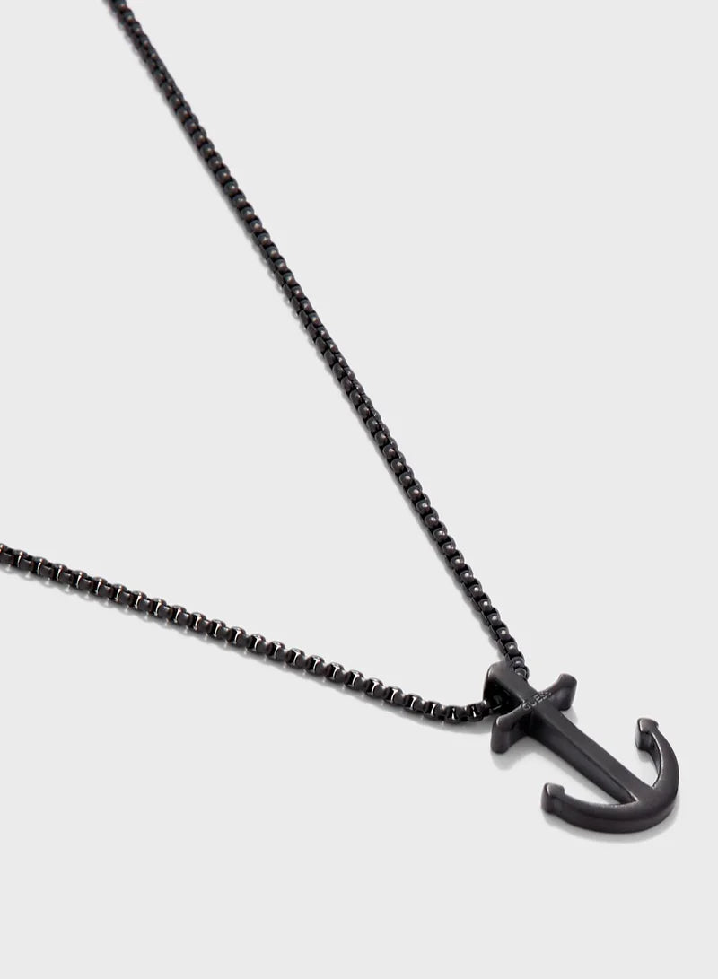 Guess Stainless Steel Anchor Charm Necklace UMN78006