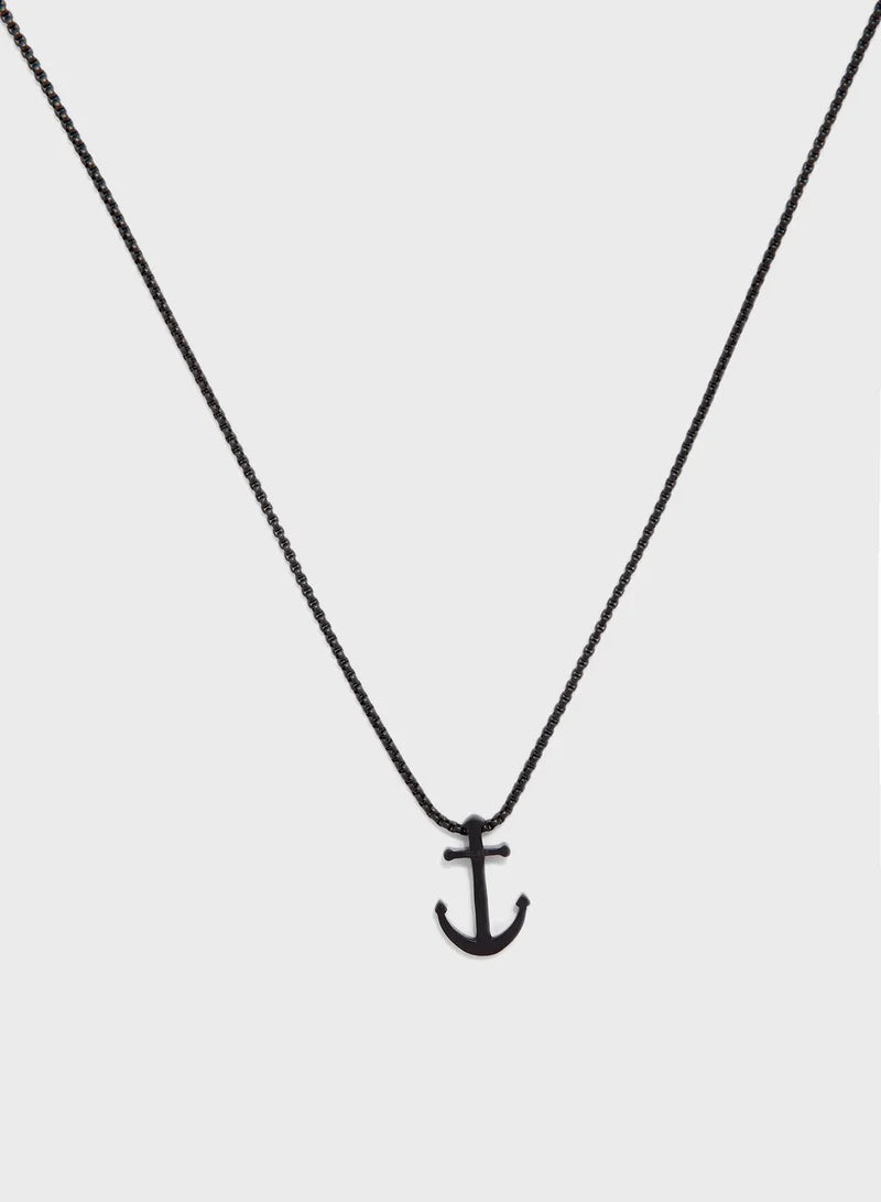Guess Stainless Steel Anchor Charm Necklace UMN78006