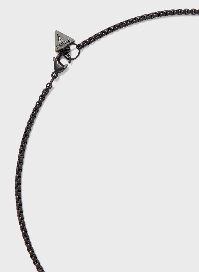 Guess Stainless Steel Anchor Charm Necklace UMN78006