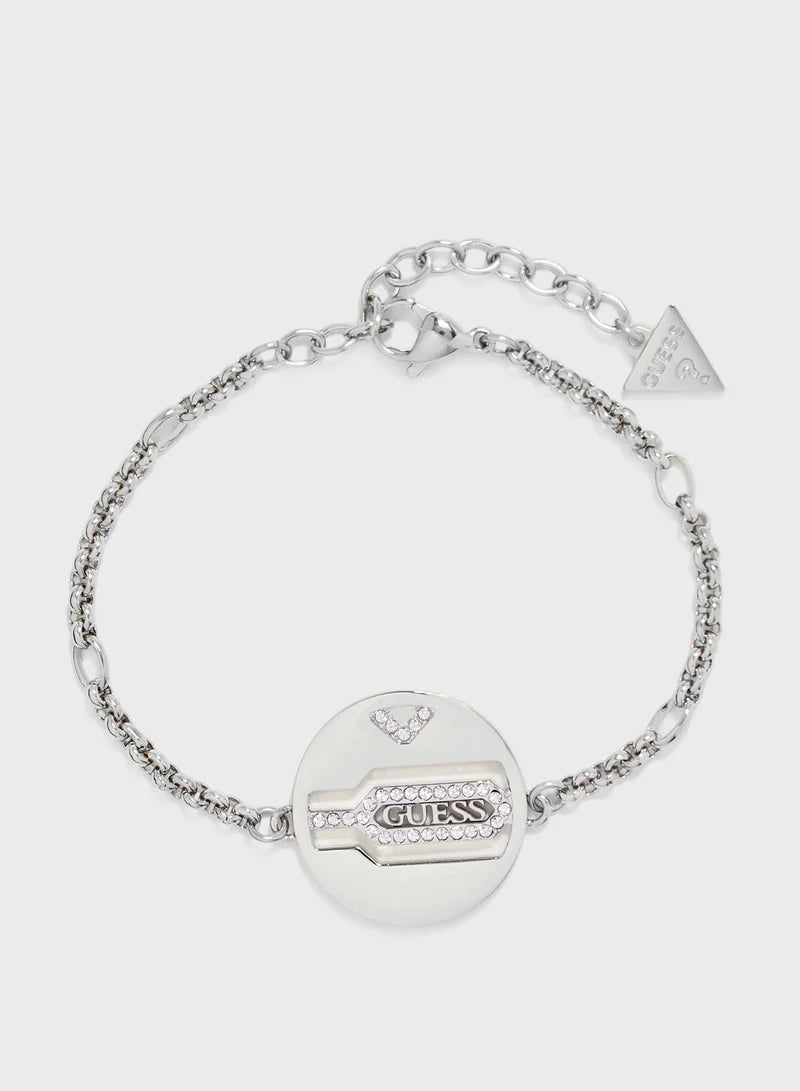 Guess Round Plaque And Hexagon Bracelet UNB29122-S