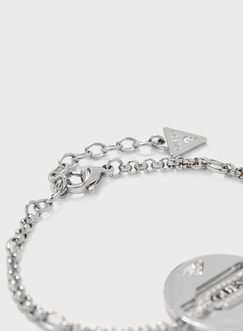 Guess Round Plaque And Hexagon Bracelet UNB29122-S