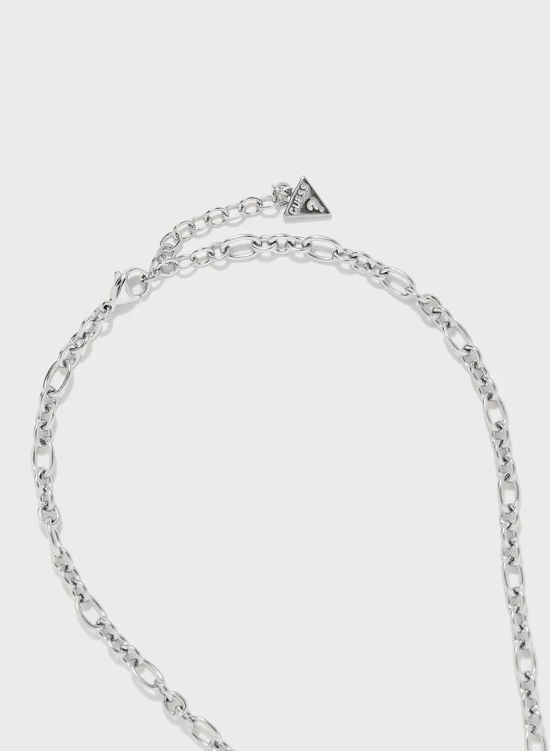 Guess Chain And Stone Pendant Necklace UBN29076
