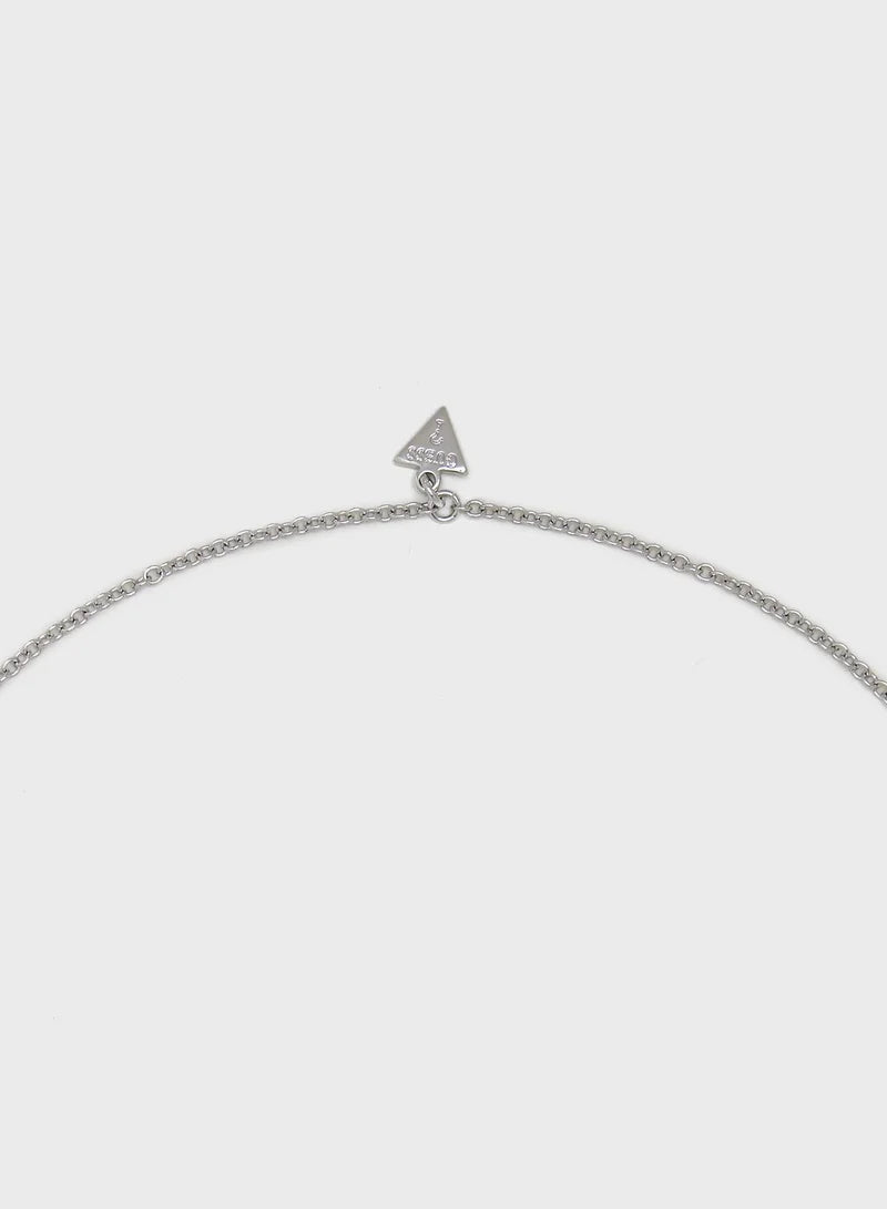 Guess Crystal Butterfly Pendant Necklace UBN83021
