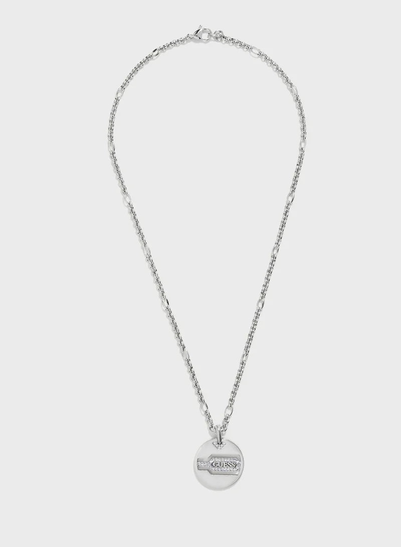 Guess Round Charm And Hexagon Pendant Necklace UBN29107